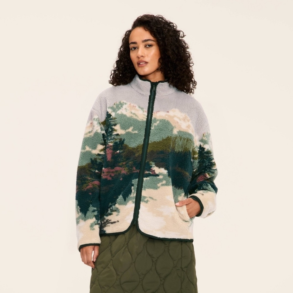 NWT Sold Out Woolrich x Target Adult Printed Landscape Zip Up Fleece Jacket